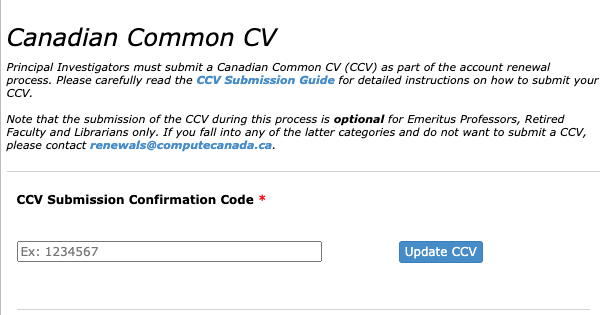 Canadian Common CV Screen Shot